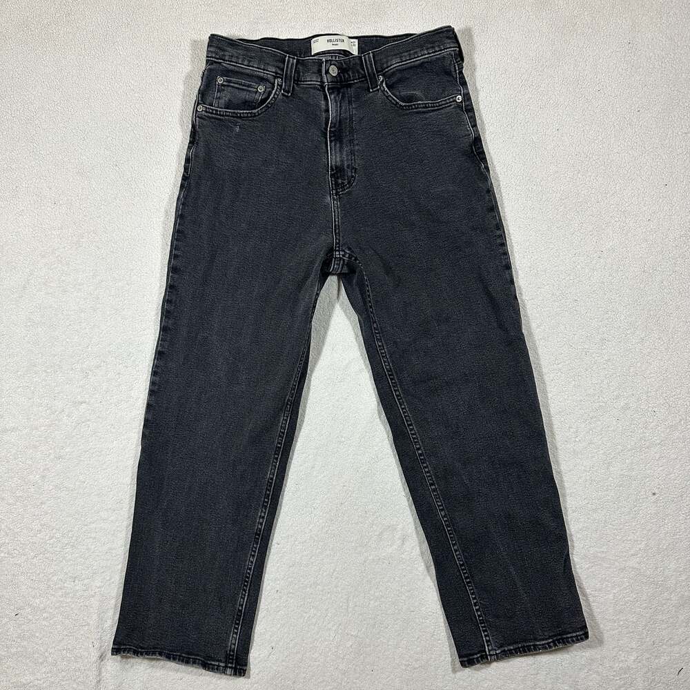 Hollister Baggy Jeans W31 L30 Black Washed Denim Relaxed Loose Fit Y2K Men's